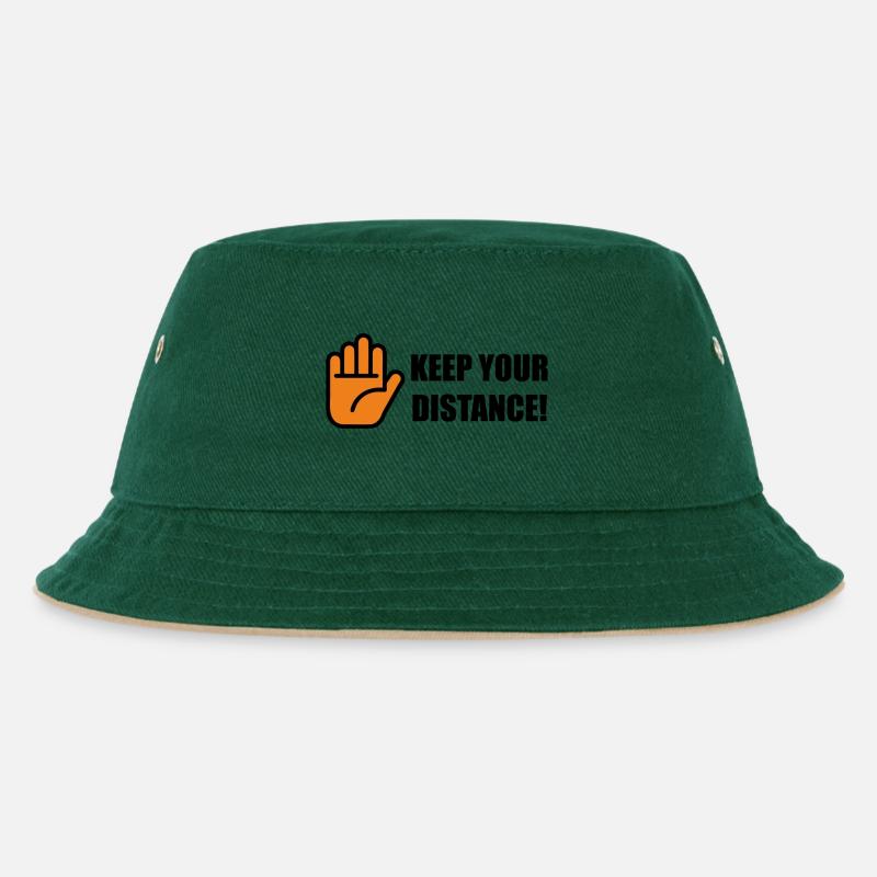 Kepp Ihre Entfernung! - Kinder Bucket Hat - Dunkelgrün/Beige