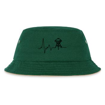 Heartbeat BBQ Grill Grilling - Kids’ Bucket Hat - dark green/beige - Front
