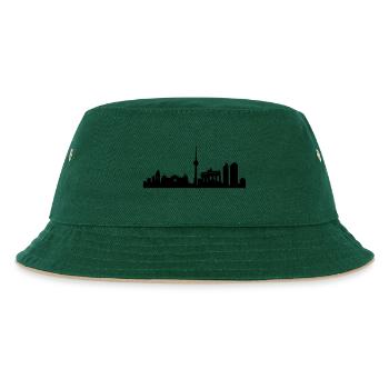 Berlin Skyline - Kinder Bucket Hat - Dunkelgrün/Beige - Vorne