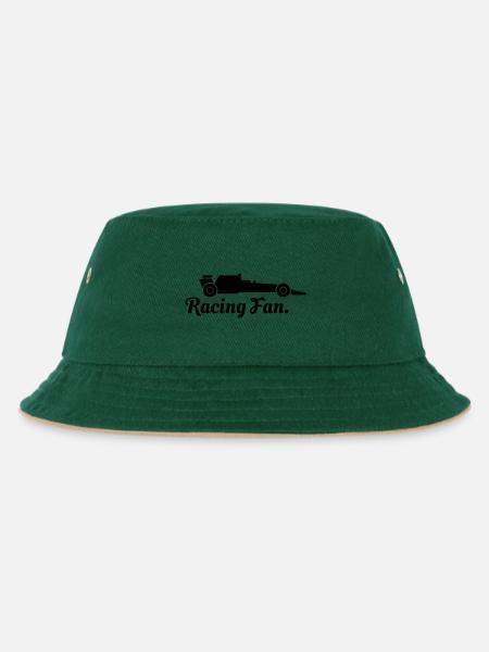 Motorsport Fan - Kinder Bucket Hat - Dunkelgrün/Beige