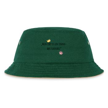 Mein Chef ist ein Tyrann aber flauschig - Kinder Bucket Hat - Dunkelgrün/Beige - Vorne