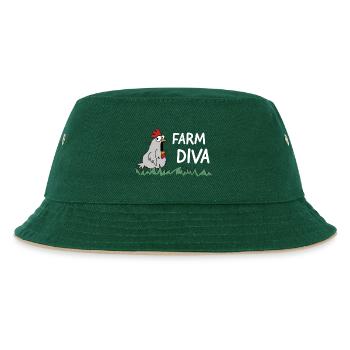 farm diva chicken hen - Kinder Bucket Hat - Dunkelgrün/Beige - Vorne