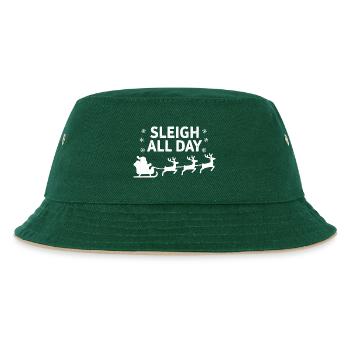 Sleigh All Day Funny Christmas Sayings - Kids’ Bucket Hat - dark green/beige - Front