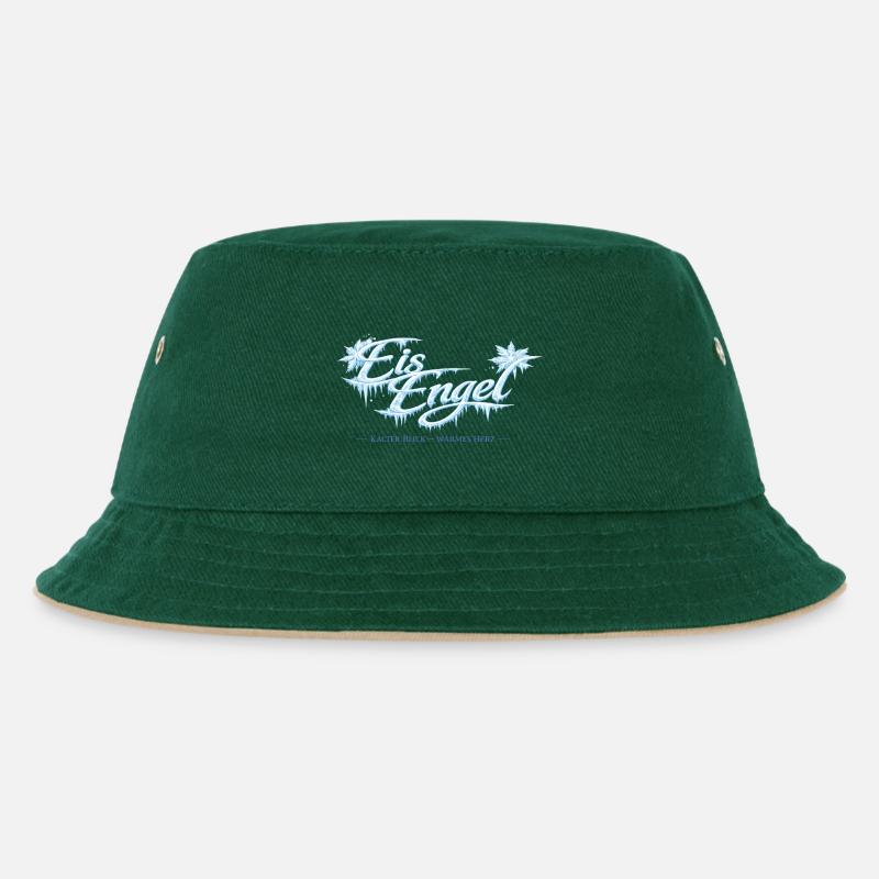 Eisengel Kalter Blick Warmes Herz - Kinder Bucket Hat - Dunkelgrün/Beige