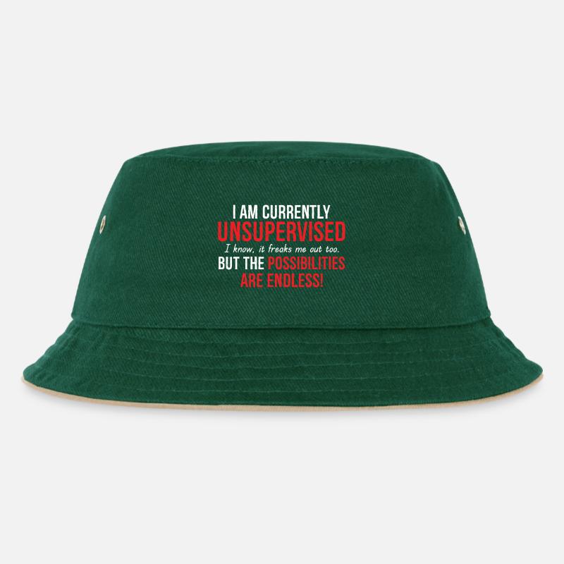 Ich bin derzeit unbeaufsichtigt - Kinder Bucket Hat - Dunkelgrün/Beige
