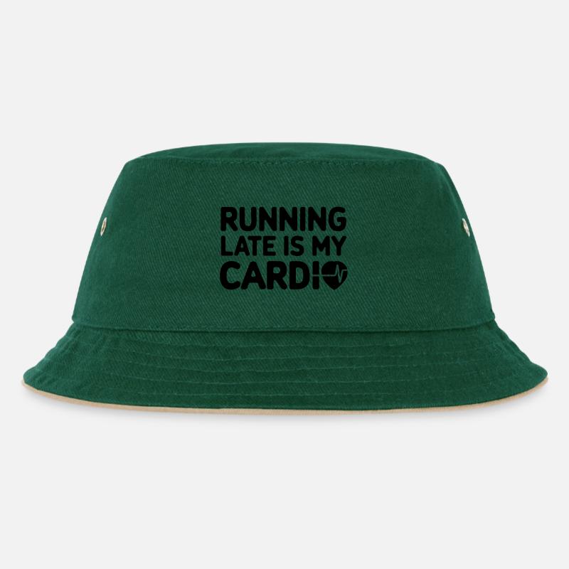 Être en retard, c’est mon cardio - Bob Enfant - vert foncé/beige