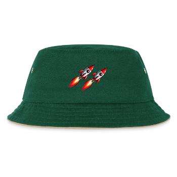 Rocket Comic - Kids’ Bucket Hat - dark green/beige - Front