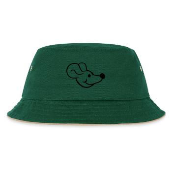 Maus Mäuschen Süße Kleine Ratte Nager Freundlich - Kinder Bucket Hat - Dunkelgrün/Beige - Vorne