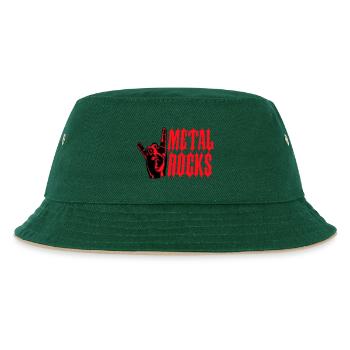 Heavy Metal Rocks Hard Rock Music Text Saying Logo - Kids’ Bucket Hat - dark green/beige - Front