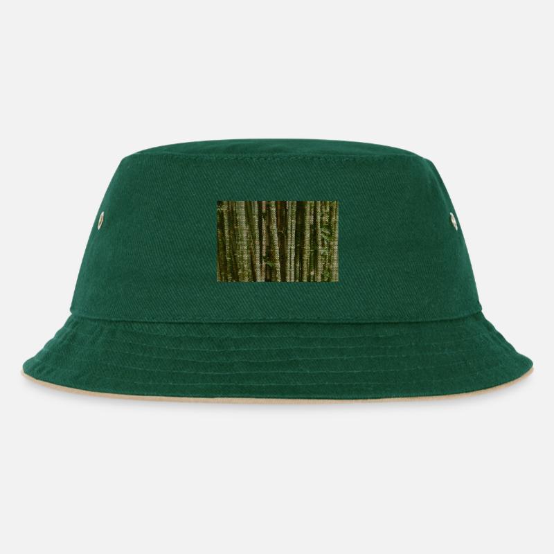 Waldtarnung Raster Muster - Kinder Bucket Hat - Dunkelgrün/Beige