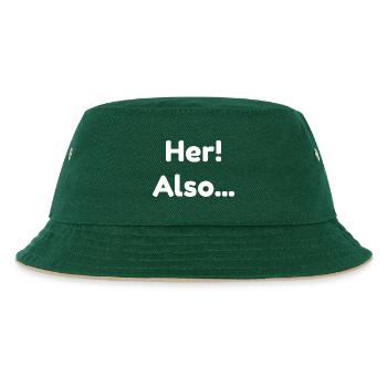 pfälzischer spruch damen, her...also - Kinder Bucket Hat - Dunkelgrün/Beige - Vorne