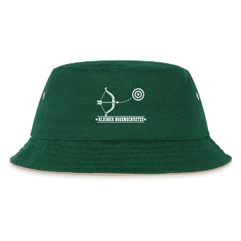 Kleiner Bogenschütze – Bogenschießen Pfeil Bogen - Kinder Bucket Hat - Dunkelgrün/Beige - Vorne