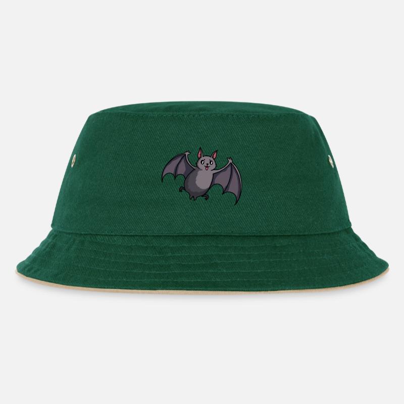 Bad Fly - Kinder Bucket Hat - Dunkelgrün/Beige