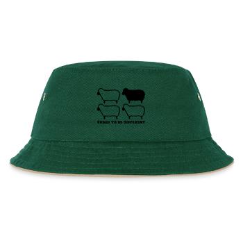 DIFFERENT SHEEP - 1C - Kids’ Bucket Hat - dark green/beige - Front