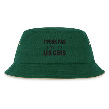 J'peux pas j'aime pas les gens - Bob Enfant - vert foncé/beige - Devant