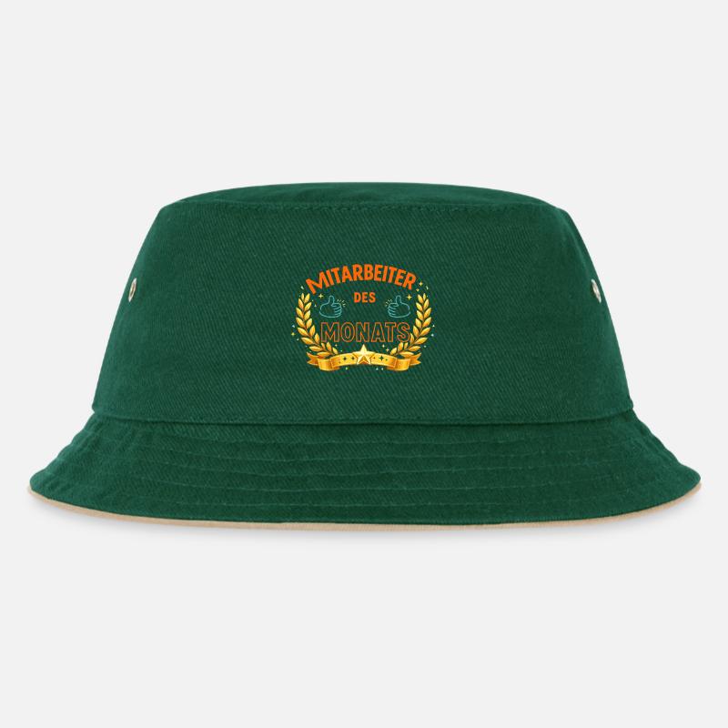 Mitarbeiter des Monats – LorbeerDesign - Kinder Bucket Hat - Dunkelgrün/Beige