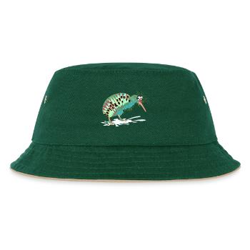 Funny Animals - Funny Bird Kiwi Bird - Kids’ Bucket Hat - dark green/beige - Front