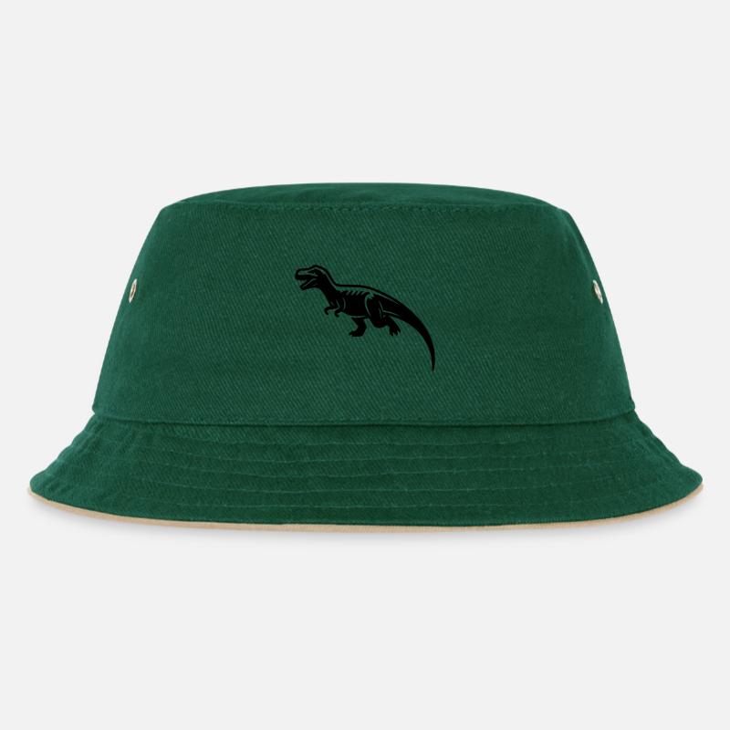 Raubvogel - Kinder Bucket Hat - Dunkelgrün/Beige
