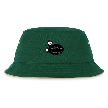 Blase glücklich die Katze, du bist wunderbar - Kinder Bucket Hat - Dunkelgrün/Beige - Vorne