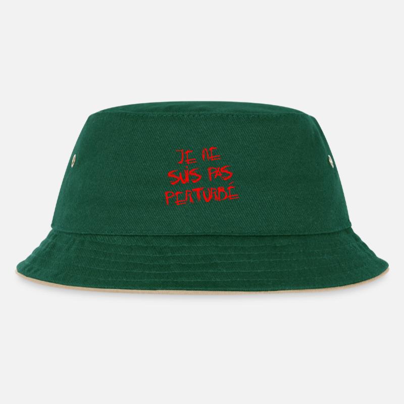 ICH BIN NICHT GESTÖRT! - Kinder Bucket Hat - Dunkelgrün/Beige