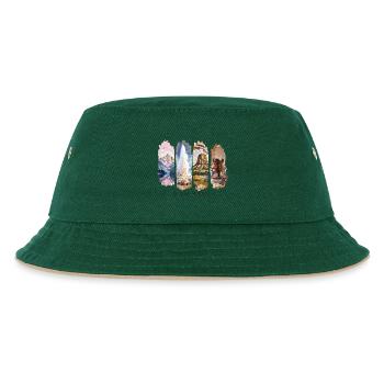Wyoming USA Tour – Nature, Adventure, Yellowstone - Kids’ Bucket Hat - dark green/beige - Front