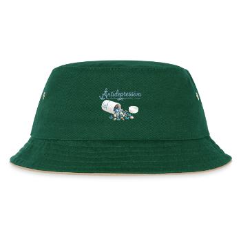 AnkerPillen Blaues Meeresbild - Kinder Bucket Hat - Dunkelgrün/Beige - Vorne