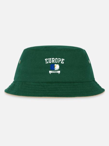 Europa-Zypern-Emblem - Kinder Bucket Hat - Dunkelgrün/Beige