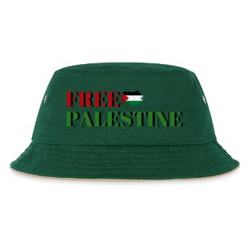 FREE PALESTINE FOR EVER - Kids’ Bucket Hat - dark green/beige - Front