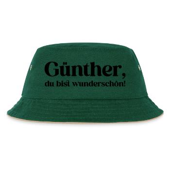 Günther, du bist wunderschön! - Kinder Bucket Hat - Dunkelgrün/Beige - Vorne