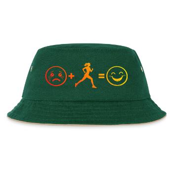 Geschenkidee für eine Running mit Running - Kinder Bucket Hat - Dunkelgrün/Beige - Vorne