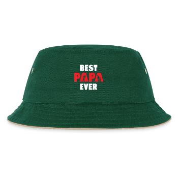 Bester Papa aller Zeiten - Kinder Bucket Hat - Dunkelgrün/Beige - Vorne