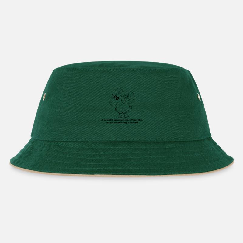 Sternzeichen Widder - Kinder Bucket Hat - Dunkelgrün/Beige