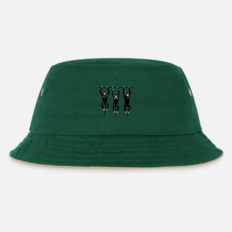3 singes pendus - Bob Enfant - vert foncé/beige