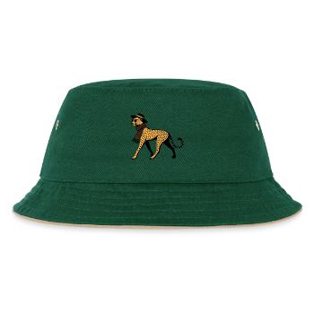 Leoparden-Chic - Kinder Bucket Hat - Dunkelgrün/Beige - Vorne