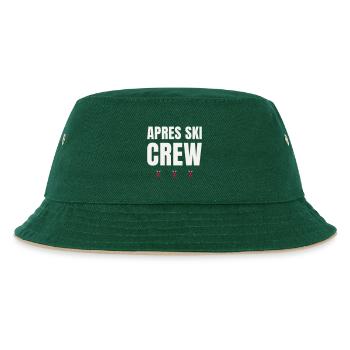 Après Ski Crew Wintersport Ski Gruppe Partnerlook - Kinder Bucket Hat - Dunkelgrün/Beige - Vorne