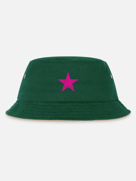 Pink Stern mit Textur - Kinder Bucket Hat - Dunkelgrün/Beige