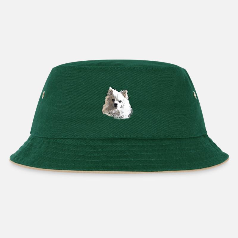 Spitz - Kinder Bucket Hat - Dunkelgrün/Beige