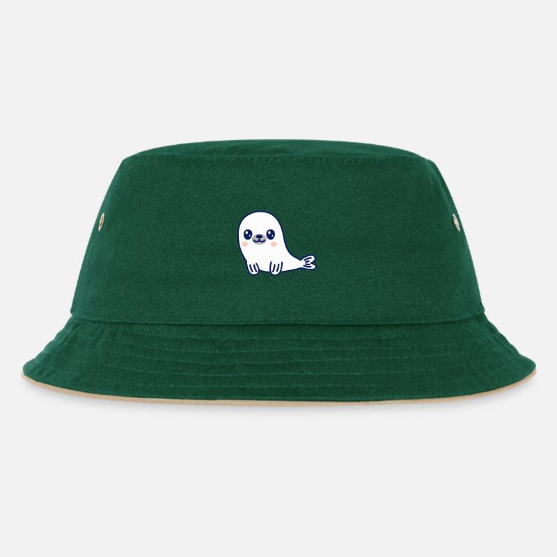 Robbe - Kinder Bucket Hat - Dunkelgrün/Beige