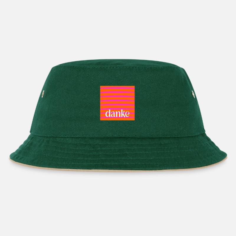 DANKE DANKBARKEIT - Kinder Bucket Hat - Dunkelgrün/Beige