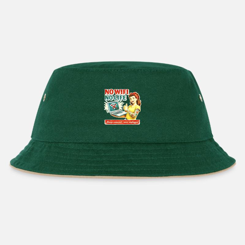 Pas de Wi-Fi, pas de vie rétro - Bob Enfant - vert foncé/beige