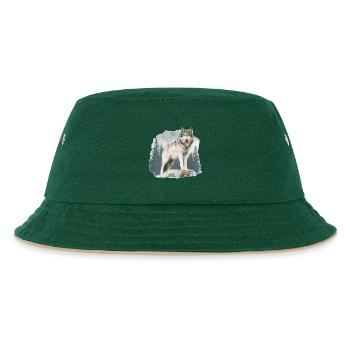 Wolf Vintage - Bob Enfant - vert foncé/beige - Devant
