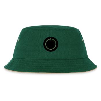 Power Button - Kids’ Bucket Hat - dark green/beige - Front