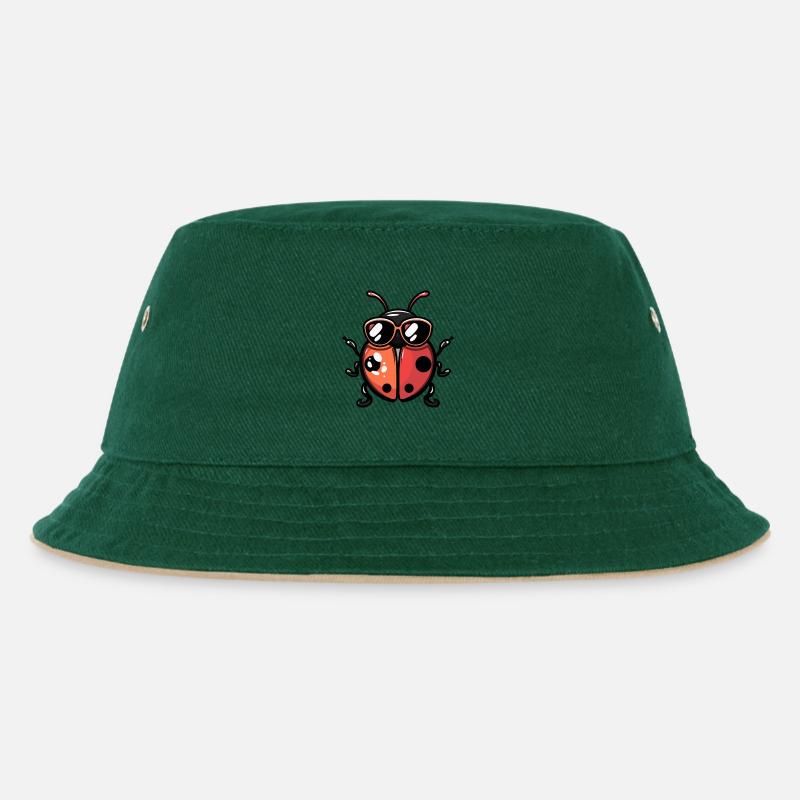 Ladybug Comic Cool - Kids’ Bucket Hat - dark green/beige