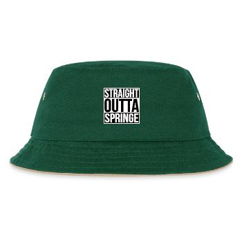 STRAIGHT OUTTA SPRINGE - Kinder Bucket Hat - Dunkelgrün/Beige - Vorne