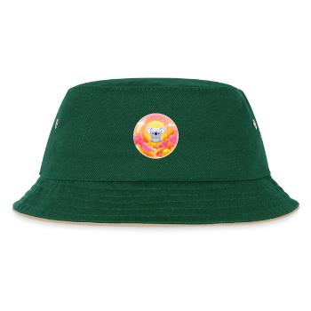 Koala im Neon-Wunderland - Kinder Bucket Hat - Dunkelgrün/Beige - Vorne