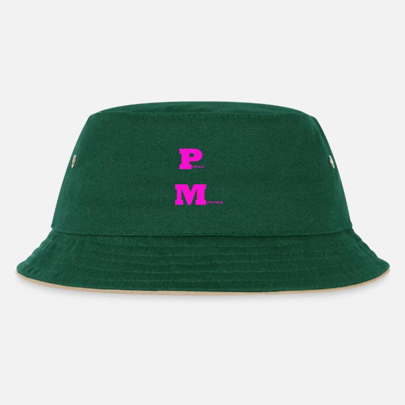 PonyMom pink - Kinder Bucket Hat - Dunkelgrün/Beige