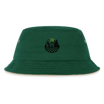 Bauernhof Farm - Kinder Bucket Hat - Dunkelgrün/Beige - Vorne