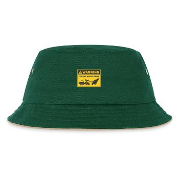 Forest Harvesting Warning Log harvester icon - Kids’ Bucket Hat - dark green/beige - Front