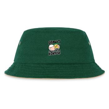 Spinat Body-Building Ecdysteron Körper Fitness - Kinder Bucket Hat - Dunkelgrün/Beige - Vorne