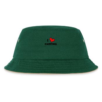 I love camping - Kids’ Bucket Hat - dark green/beige - Front